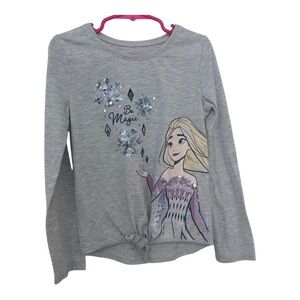 3/$15 Disney frozen Elsa kids girls Gray Long Sleeve Shirt size 6